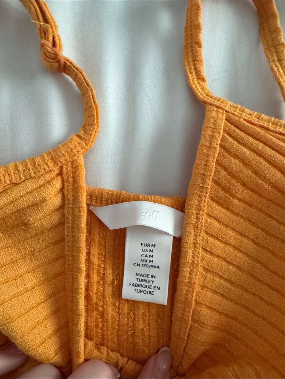 H&M Orange Ribbed Tie-Front Cami - Picture 4 of 5